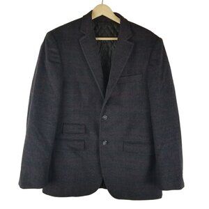 Enzo‎ Tovare Blazer Womens 12 Mens 40 Grandpa Gray red plaid Academia Wool Italy